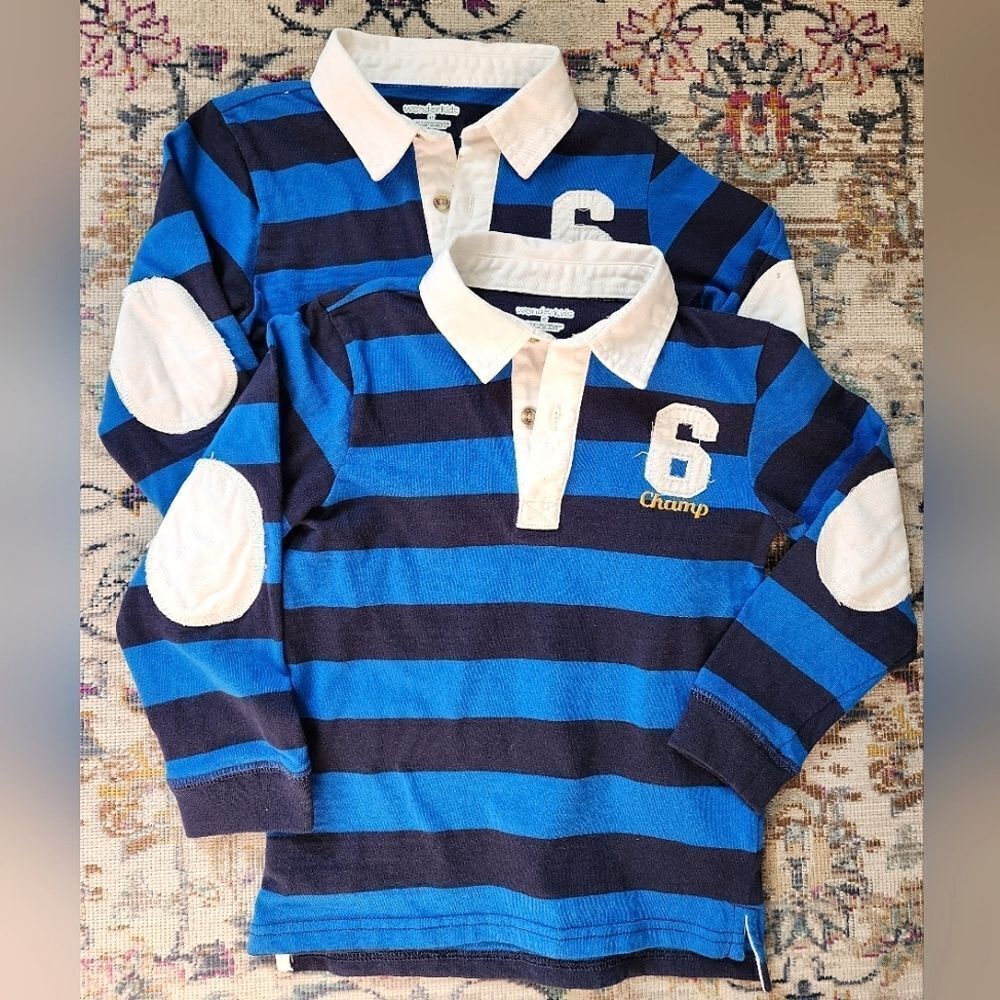 Wonder Kids Boy's Navy Rugby Polo Shirt size 5T